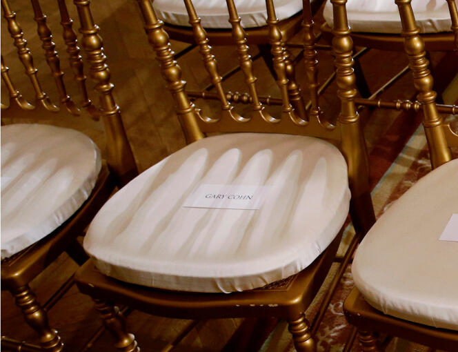 Au cours d’une conférence de presse commune avec le premier ministre suédois en visite à la Maison Blanche, la chaise réservée à Gary Cohn au sein de la délégation américaine est restée vide, mardi 6 mars.