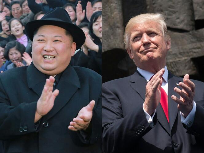 Kim Jong-un, à Pyongyang, et Donald Trump, à Varsovie, le 6 juillet 2017.