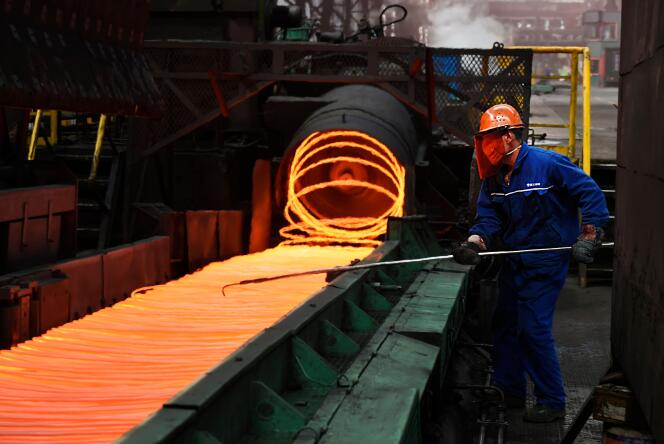 Production d’acier à Zouping (Chine), le 5 mars.