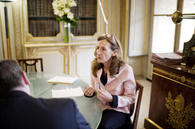 La ministre de justice, Nicole Belloubet, à Paris, le 8 mars.