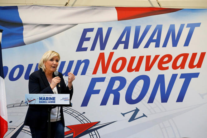La présidente du Front national, Marine Le Pen, à Laon, le 18 février.