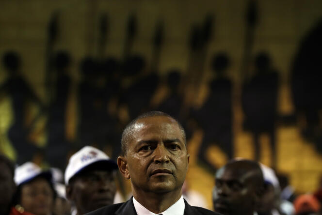 Moïse Katumbi le 12 mars 2018, durant le rassemblement de trois jours organisé dans un hôtel de Johannesburg, en Afrique du Sud, pour lancer sa plate-forme d’opposition en vue de la présidentielle de décembre en République démocratique du Congo.