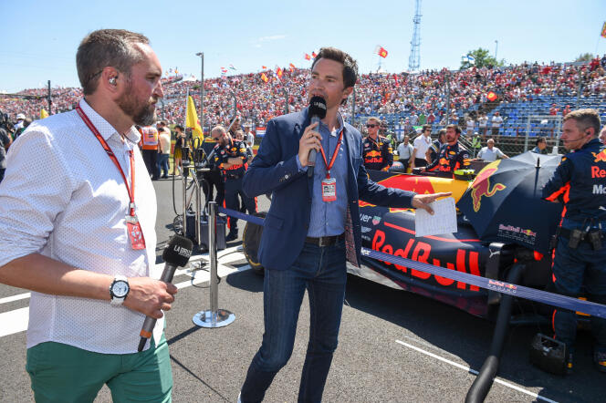 Former Formula 1 driver and consultant, Franck Montagny (left), and the new sports director of Canal+, Thomas Sénécal, then editor-in-chief for Formula 1.