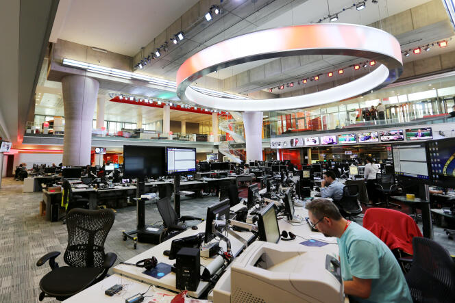 La newsroom au siège de la BBC, à Londres.