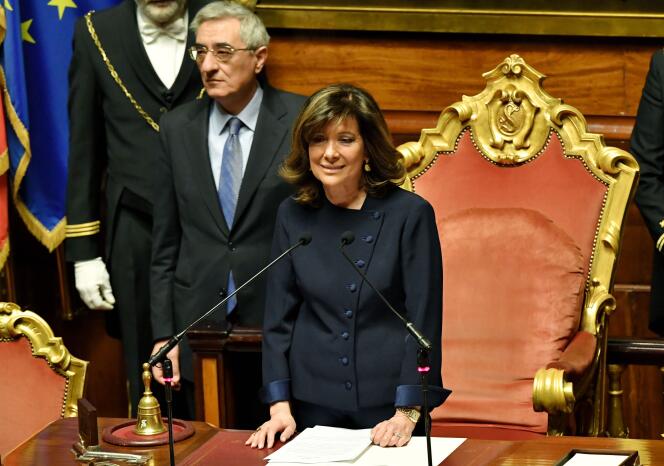 Maria Elisabetta Alberti Casellati devient la première femme à présider le Sénat italien.  AFP / Andreas SOLARO