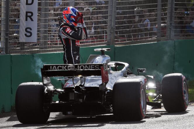 Le Français Romain Grosjean (Haas) abandonne au 25e tour du Grand Prix d’Australie.
