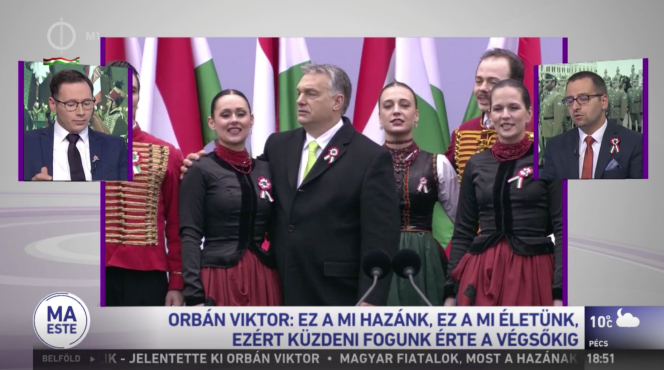 L’émission « Ma este » a retransmis, le 15 mars, un discours du premier ministre Viktor Orban.