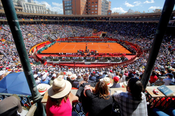 Lors du quart de finale Espagne-Allemagne de la Coupe Davis à Valence, le 8 avril.