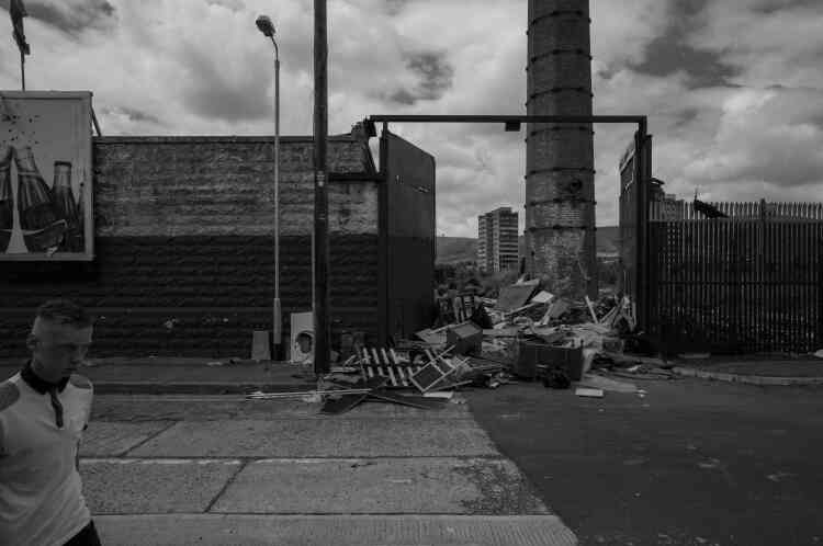 Une friche industrielle à Sandy Row, dans le sud de Belfast, en 2014.