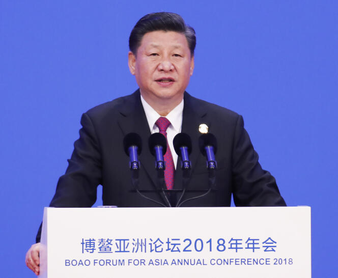 Le président chinois, Xi Jinping, mardi 10 avril, au Forum de Boao pour l’Asie, sur l’île province de Hainan.