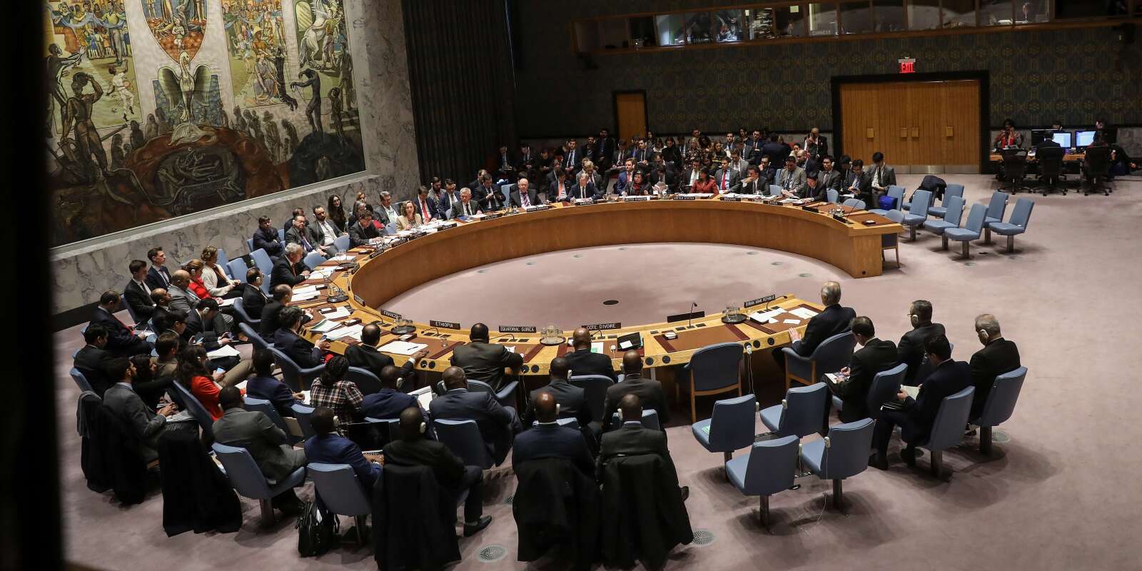 Le Conseil de sécurité des Nations unies lors d’une réunion sur la Syrie, le 10 avril 2018 à New York.