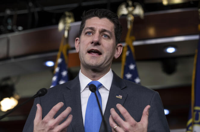 Paul Ryan, président de la Chambre des représentants, lors d’une conférence de presse à Washington le 11 avril.