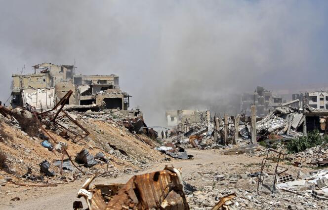 A Jobar (Syrie), dans la Ghouta orientale, le 5 avril.