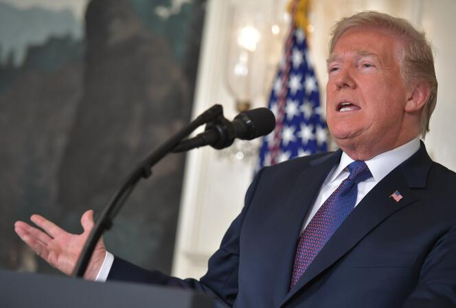 Le président Donald Trump s’exprime à la Maison Blanche, à Washington, le 13 avril.