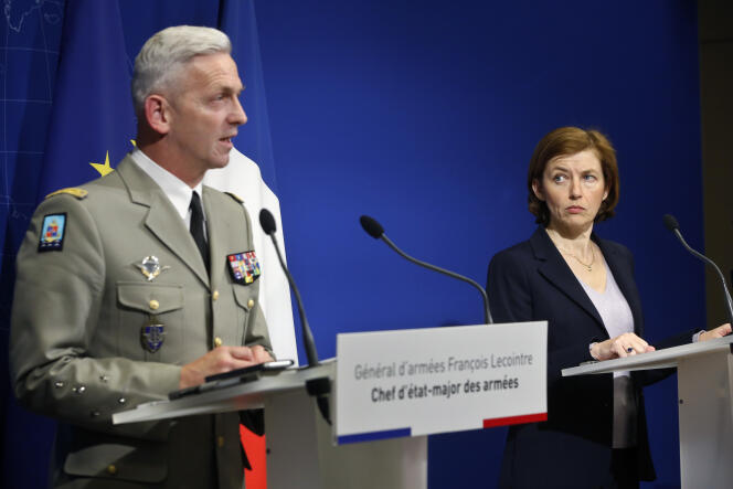 La ministre des armées, Florence Parly, et le général Lecointre, le 14 avril 2018.