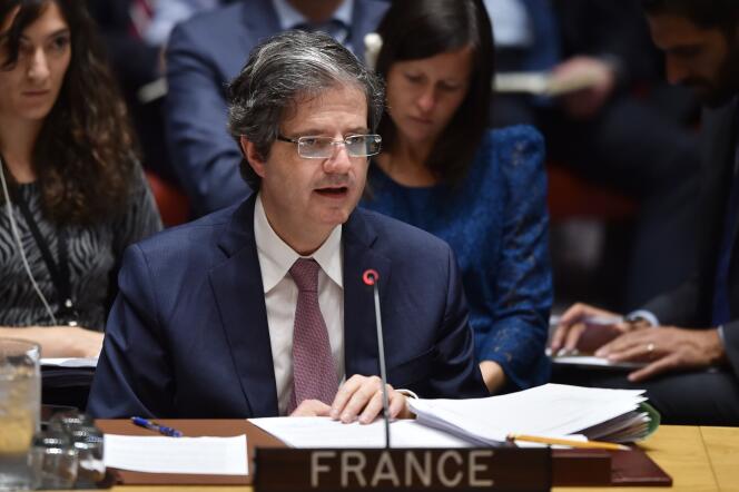 L’ambassadeur français aux Nations unies, Francois Delattre, le 14 avril 2018.