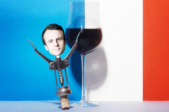 Emmanuel Macron a régulièrement banalisé la consommation du vin et multiplié les gestes en faveur de la filière viticole. Une posture inédite, qui met en émoi les acteurs de la santé.