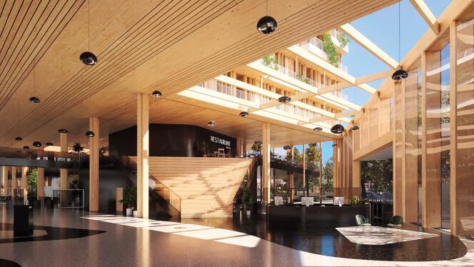 L’Arboretum, immeuble de bureaux en bois massif situé à Nanterre. Sa livraison est prévue en 2022.