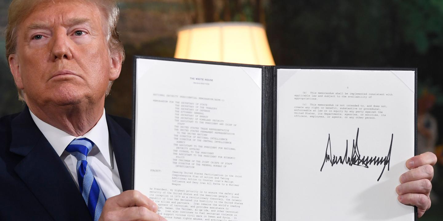 Donald Trump annonce le retrait des Etats-Unis de l'accord sur le nucléaire  iranien