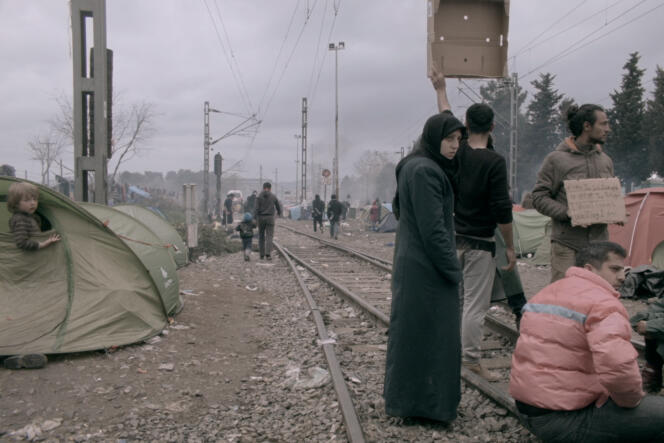 Des migrants dans le camp d’Idomeni, en Grèce, en 2016.