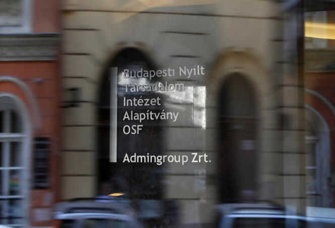 Les bureaux de l’Open Society Foundations à Budapest, le 20 avril.