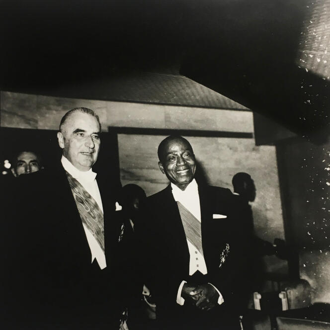 Georges Pompidou et Félix Houphouët-Boigny en 1971, en Côte d’Ivoire.