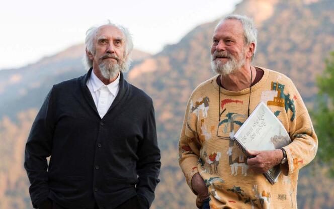 Jonathan Pryce et Terry Gilliam sur le tournage de « L’Homme qui tua Don Quichotte ».