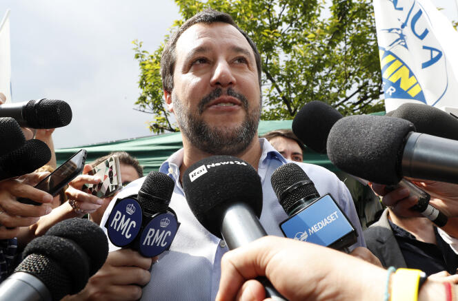 Le chef de file de la Ligue, Matteo Salvini, à Milan, le 19 mai.