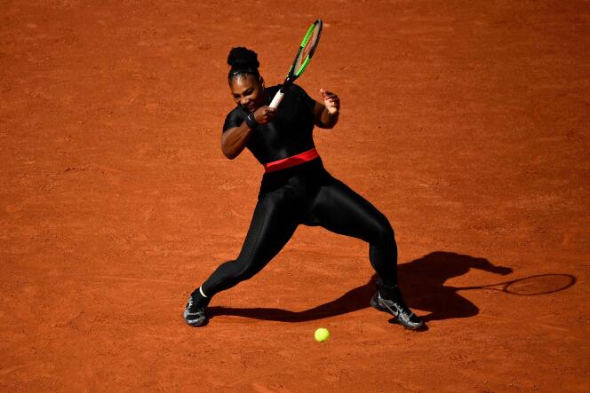 La « combinaison du Wakanda » de Serena Williams, mardi 29 mai à Roland-Garros.