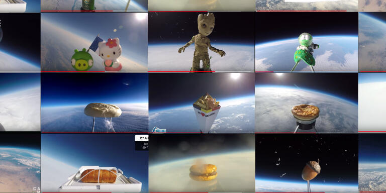 youtube youtubeurs espace stratosphère ballon helium caméra