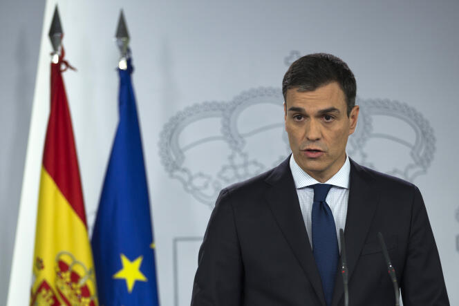 Le nouveau premier ministre espagnol, Pedro Sanchez, lors de l’annonce de la composition de son gouvernement, à Madrid, le 6 juin.