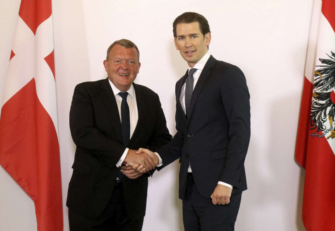 Le premier ministre danois, Lars Lokke Rasmussen, et le chancelier autrichien,Â Sebastian Kurz, lors de leur rencontre Ã  Vienne, le 15 mai.