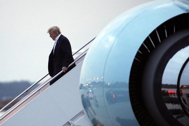 Le président américain Donald Trump de retour aux Etats-Unis, mercredi 13 juin 2018, après sa rencontre, la veille à Singapour, avec son homologue nord-coréen Kim Jong-un.
