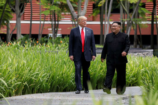 Donald Trump et  Kim Jong-un, à Singapour, le 12 juin.