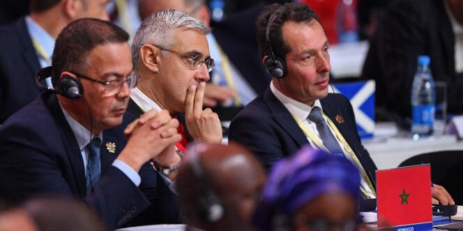 Des membres de la délégation marocaine lors du congrès de la FIFA, le 13 juin 2018, à Moscou.