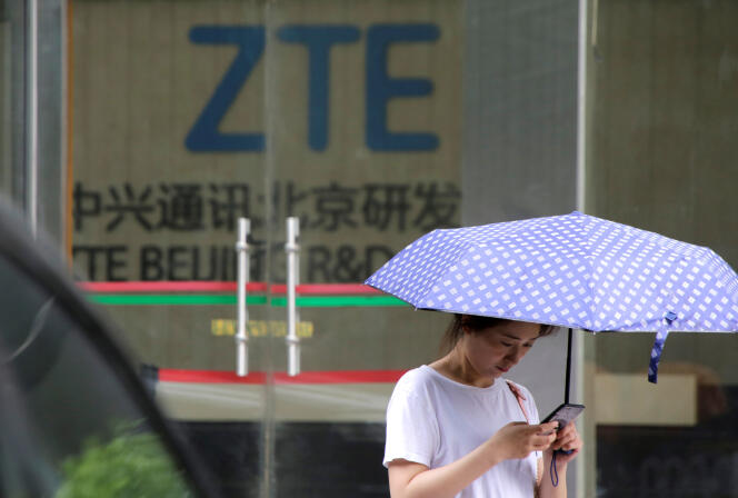 Un centre de recherche et développement de l’équipementier télécoms chinois ZTE, à Pékin, le 13 juin 2018.