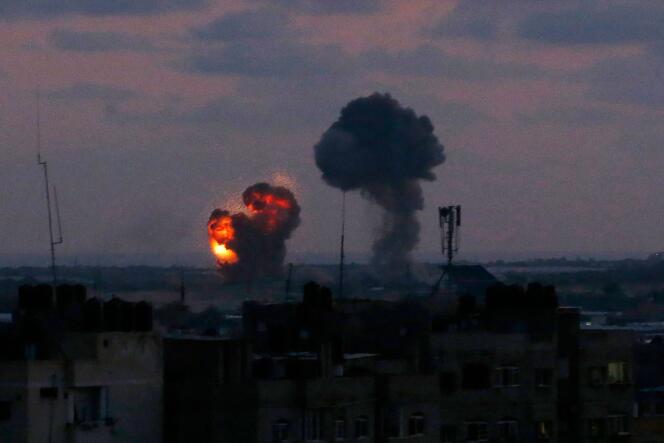 Une explosion à Rafah, dans le sud de la bande de Gaza, le 20 juin.