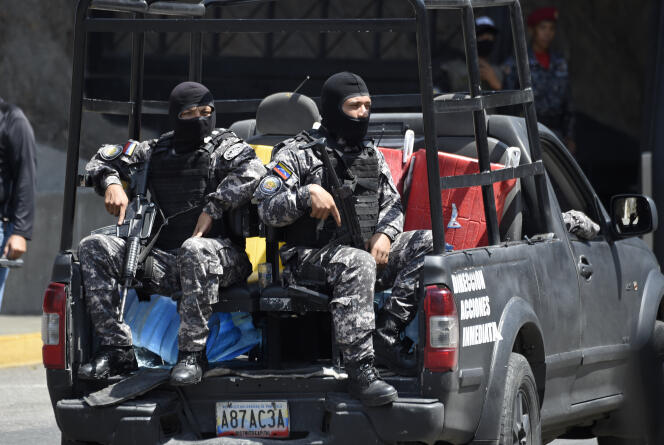 Des forces de sécurité, à Caracas, en mai 2018.