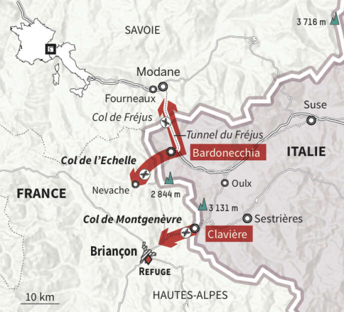 carte de france et ses frontières italiennes