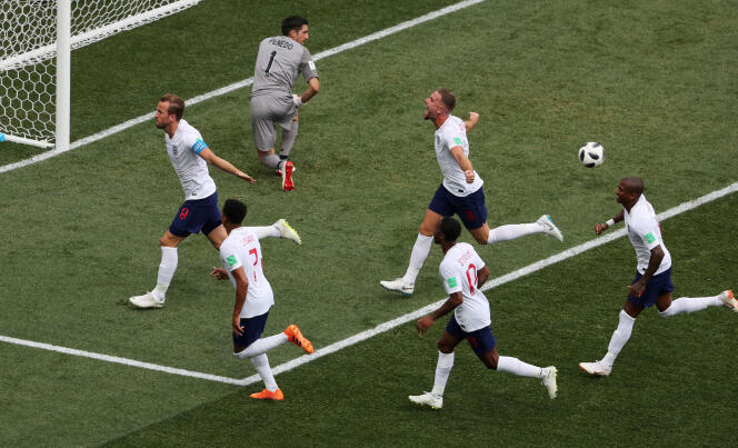 Harry Kane et ses coéquipiers après le second but de l’Angleterre face au Panama.