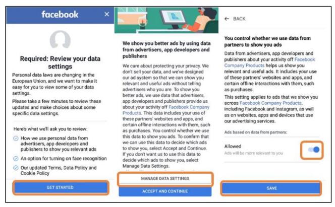 Certaines options sont activées par défaut sur Facebook. Il faut généralement plus de clics avant de désactiver certains paramètres moins protecteurs de la vie privée.