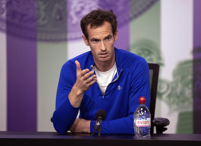 Andy Murray lors d’une conférence de presse à Wimbledon, à Londres, le 30 juin.