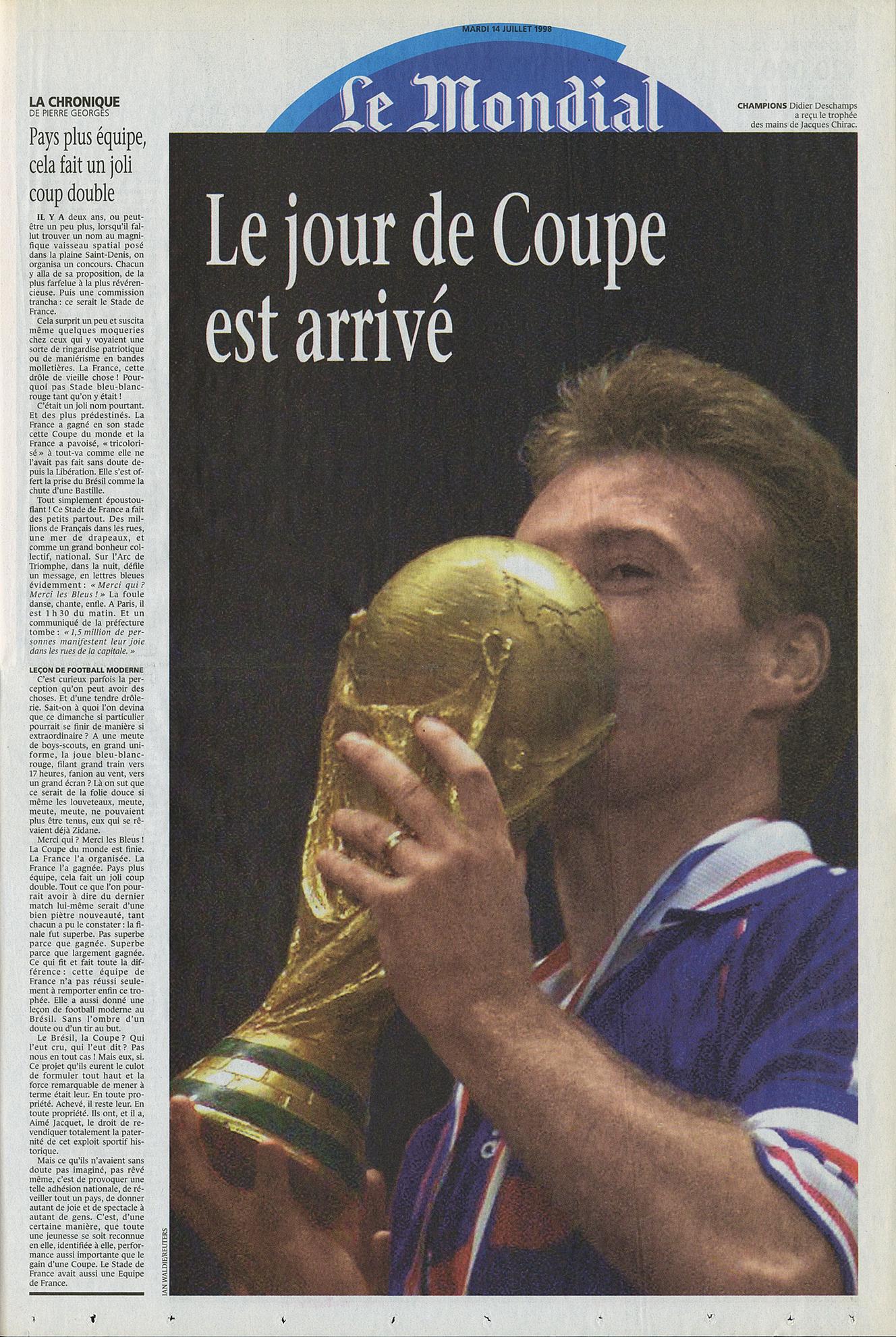 Chanson De La Coupe Du Monde 1998 Coupe du monde 1998 : « Finalement, on est peut-être de grands joueurs