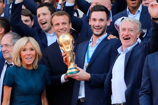 Les joueurs de l’équipe de France ont été reçus à l’Elysée, le 15 juillet.