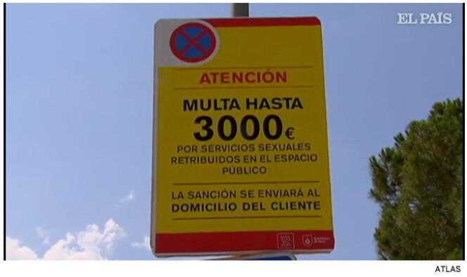 A Gavà, un panneau mentionnant le montant de l’amende et son envoi au domicile du client.