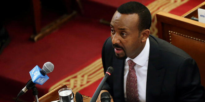 Le premier ministre éthiopien Abiy Ahmed devant les parlementaires à Addis-Abeba, en avril 2018.