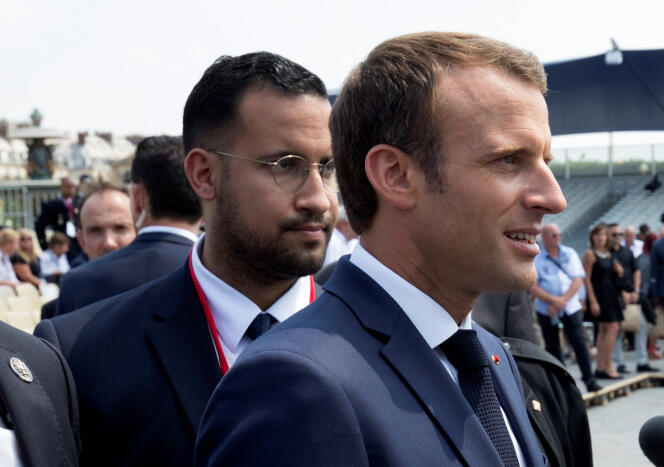 Alexandre Benalla et Emmanuel Macron le 14 juillet 2018.