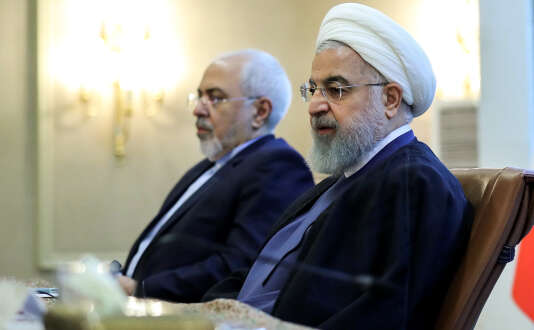 Le président iranien Hassan Rohani et le ministre des affaires étrangères Mohammad Javad Zarif à Téhéran le 22 juillet.