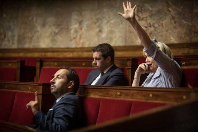A l’assemblée nationale, Marine Le Pen souhaite prendre la parole, le 21 juillet.