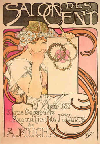 L’Exposition universelle de Paris ouvre ses portes en 1900 : Alphonse Mucha, considéré alors comme le « plus grand artiste décoratif du monde », est déjà une figure de proue du mouvement Art nouveau.